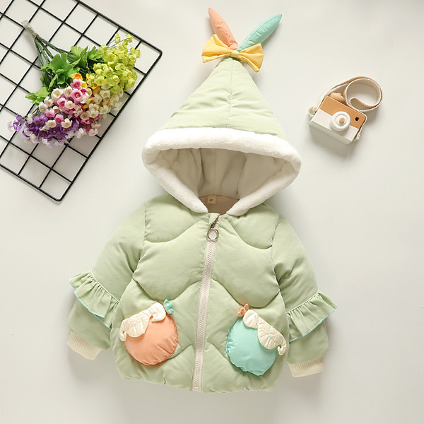 Παιδικό μοντέρνο χειμερινό μπουφάν με τρισδιάστατο στοιχείο στην κουκούλα