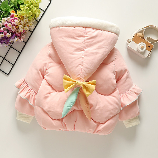 Παιδικό μοντέρνο χειμερινό μπουφάν με τρισδιάστατο στοιχείο στην κουκούλα