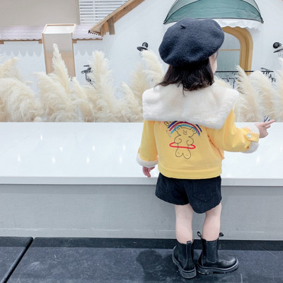 Παιδικό καθημερινό μπουφάν με γούνα και τσέπες