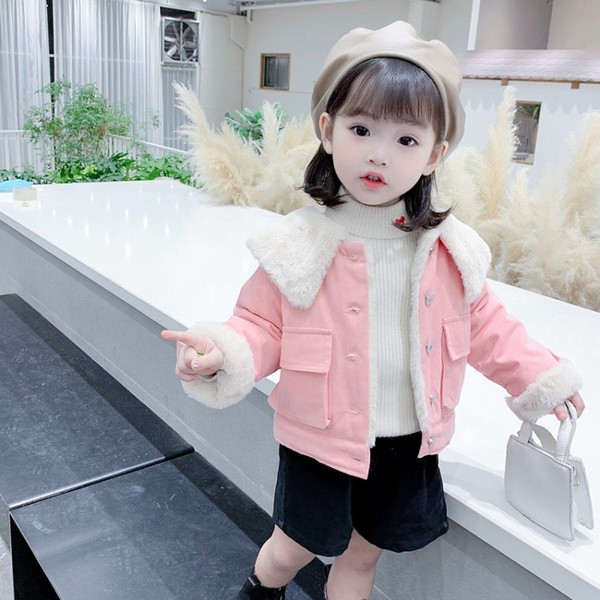 Παιδικό καθημερινό μπουφάν με γούνα και τσέπες