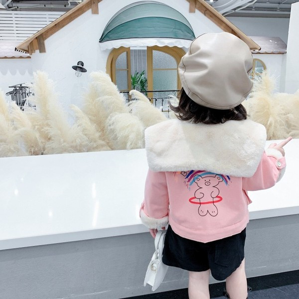 Παιδικό καθημερινό μπουφάν με γούνα και τσέπες