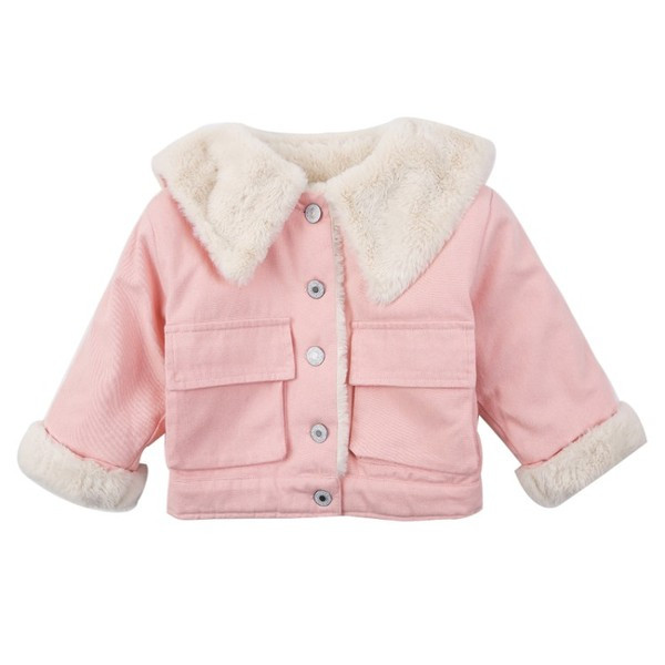 Παιδικό καθημερινό μπουφάν με γούνα και τσέπες
