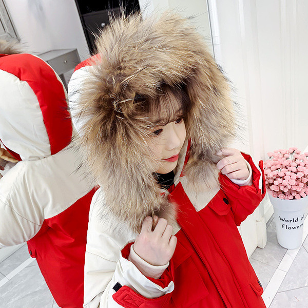 Παιδικό μοντέρνο μακρύ μπουφάν με γούνα