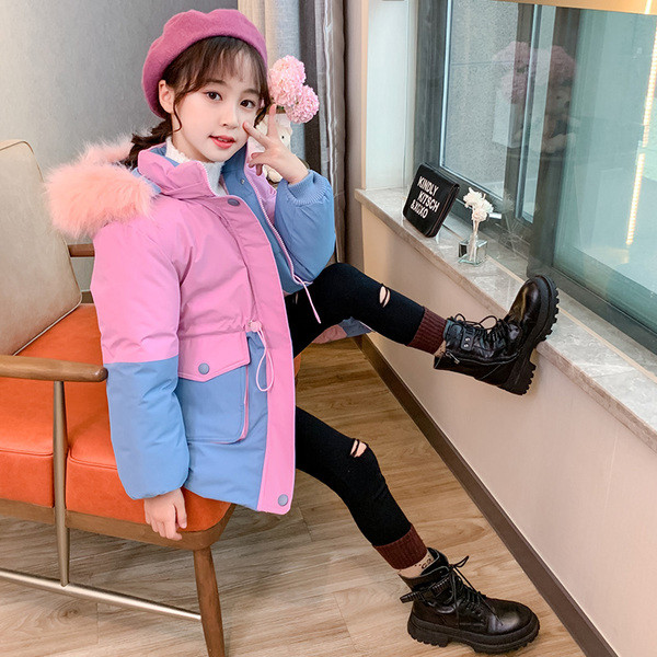 Laste kaasaegne värviline talvejope - tüdrukutele