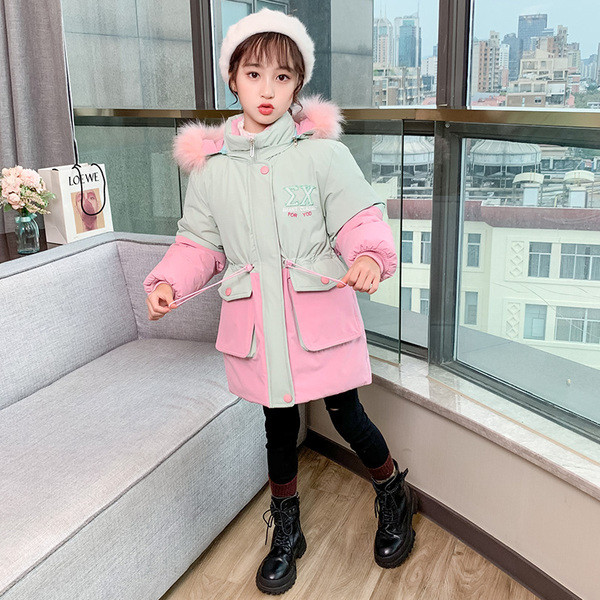 Laste kaasaegne värviline talvejope - tüdrukutele