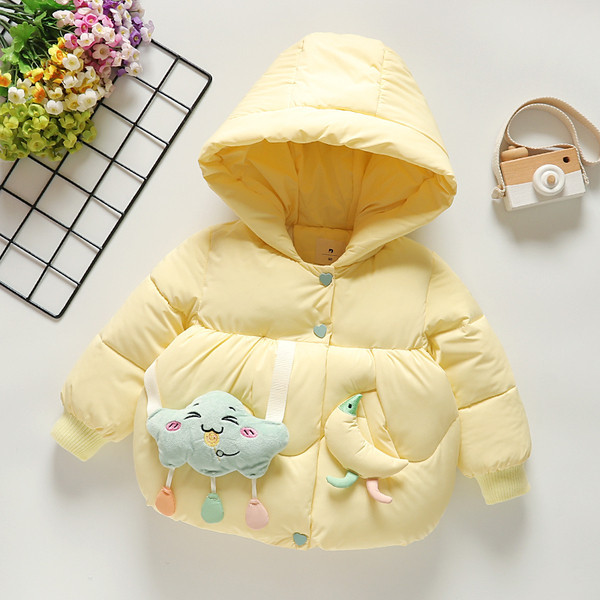 Παιδικό μπουφάν φθινοπώρου-χειμώνα με κουκούλα και τρισδιάστατο στοιχείο