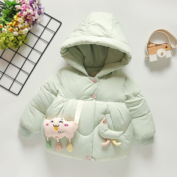 Παιδικό μπουφάν φθινοπώρου-χειμώνα με κουκούλα και τρισδιάστατο στοιχείο