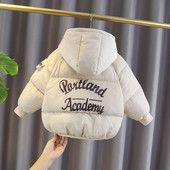 Kapuutsiga ja pealdisega igapäevane laste jope tüdrukutele