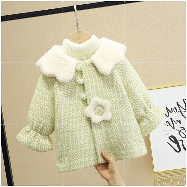 Uue mudeli ümara kaelusega ja nööpidega laste jope