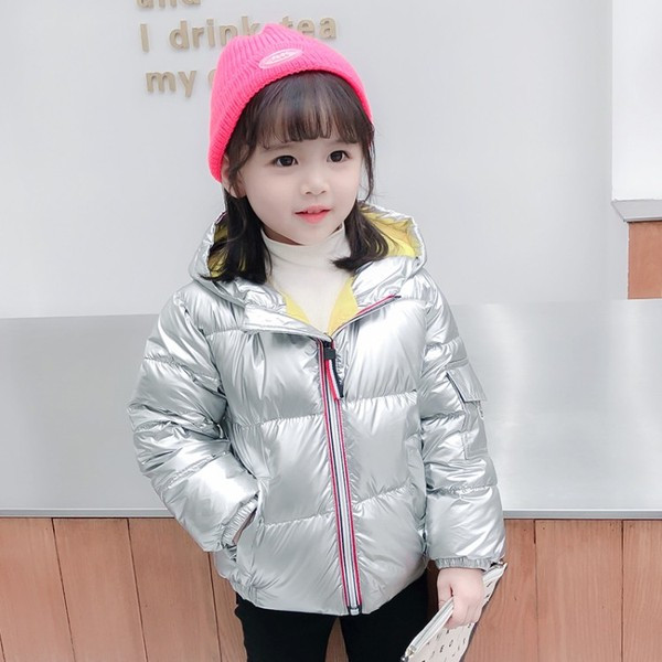 Παιδικό χειμερινό μπουφάν με κουκούλα και φερμουάρ για κορίτσια