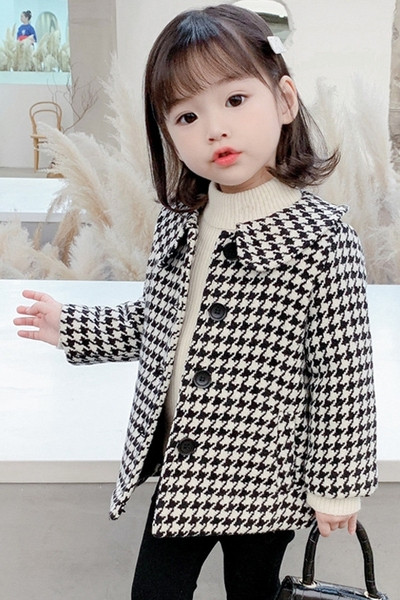 Naiste vabaaja ruuduline musta nööpidega jakk