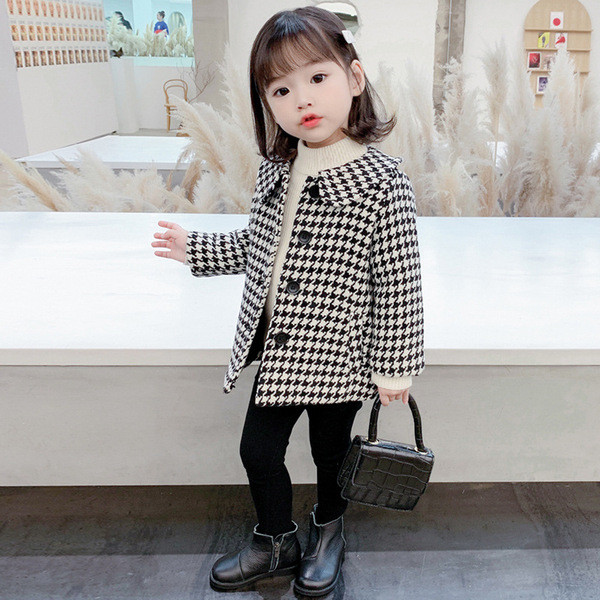 Naiste vabaaja ruuduline musta nööpidega jakk