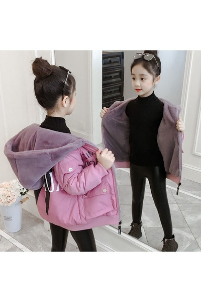 Νέο μοντέλο παιδικό μπουφάν διπλής όψης για κορίτσια