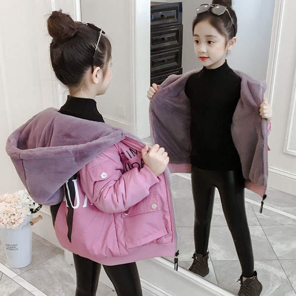 Νέο μοντέλο παιδικό μπουφάν διπλής όψης για κορίτσια