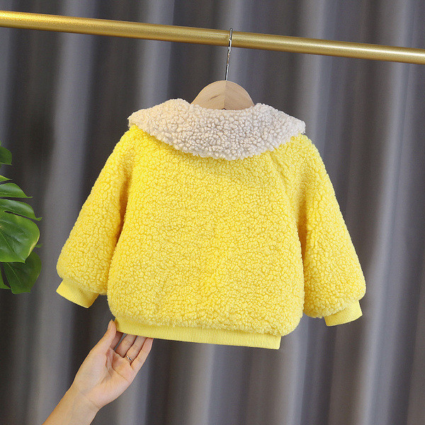 Φθινόπωρο παιδικό μπουφάν για κορίτσια με φερμουάρ και τρισδιάστατα στοιχεία