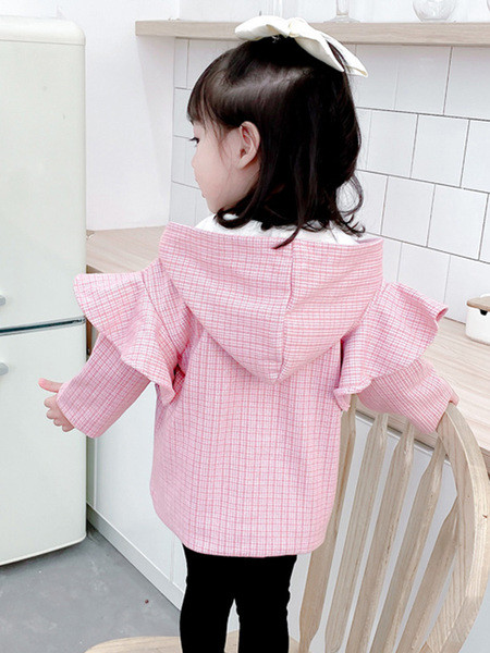 Nööpide ja taskutega laste jope tüdrukutele