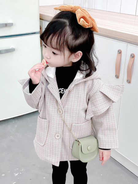 Nööpide ja taskutega laste jope tüdrukutele