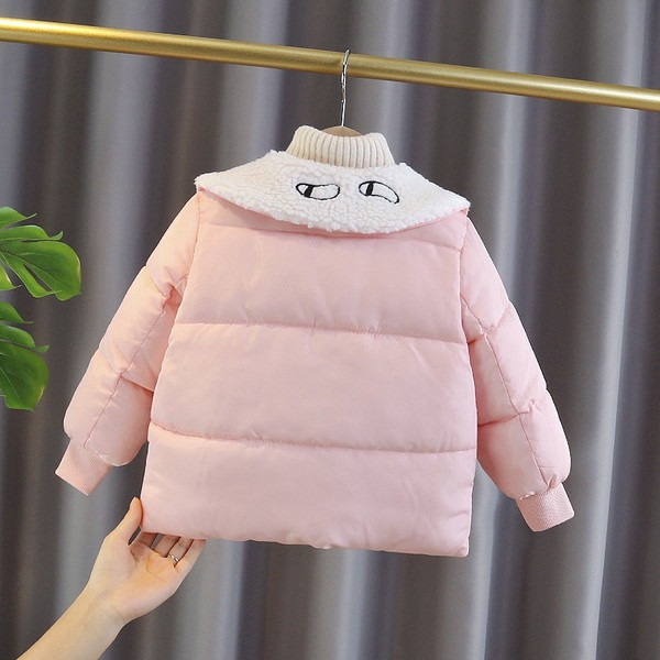 Moodne ümara kaelusega fliisist jakk tüdrukutele