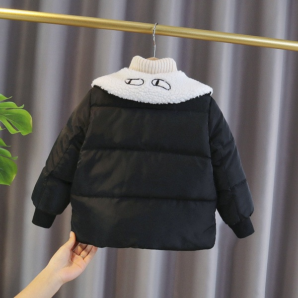 Moodne ümara kaelusega fliisist jakk tüdrukutele