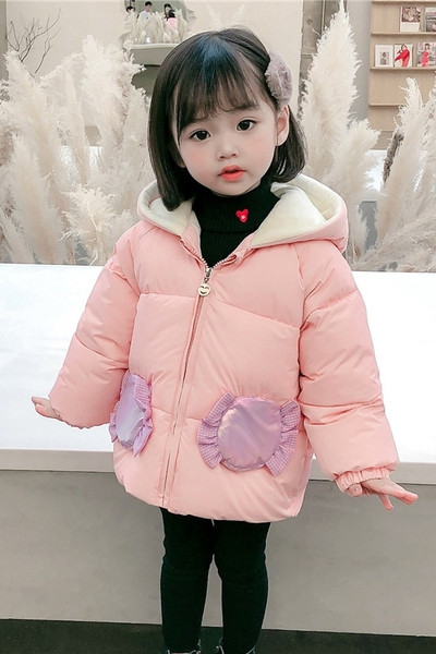 Geaca de iarna model nou pentru fete cu gluga