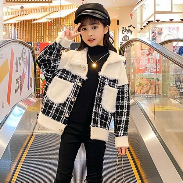 Παιδικό φθινοπωρινό παλτό με κουμπιά για κορίτσια