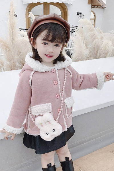 Ležerna dječja jakna s džepovima i kapuljačom za djevojčice