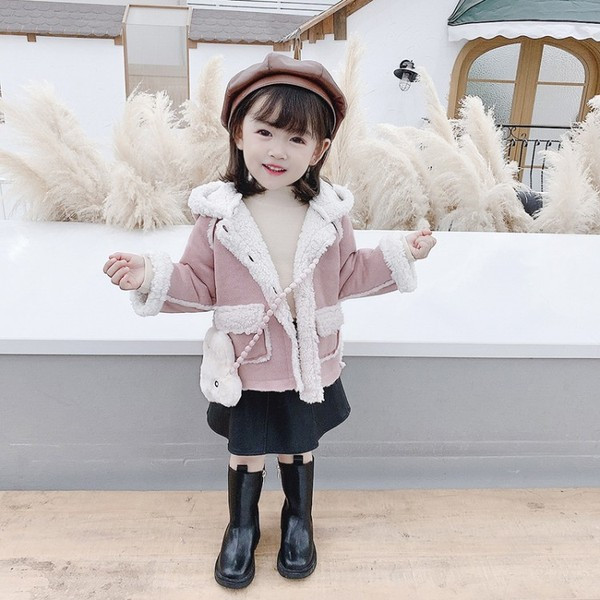 Ležerna dječja jakna s džepovima i kapuljačom za djevojčice