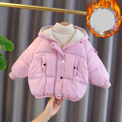 Καθημερινό παιδικό μπουφάν χειμερινό με κουκούλα για κορίτσια