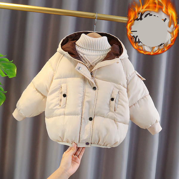 Καθημερινό παιδικό μπουφάν χειμερινό με κουκούλα για κορίτσια