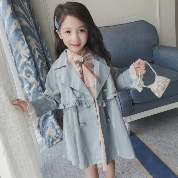 Νέο μοντέλο φθινοπωρινό παλτό με βολάν για κορίτσια