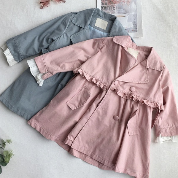 Νέο μοντέλο φθινοπωρινό παλτό με βολάν για κορίτσια