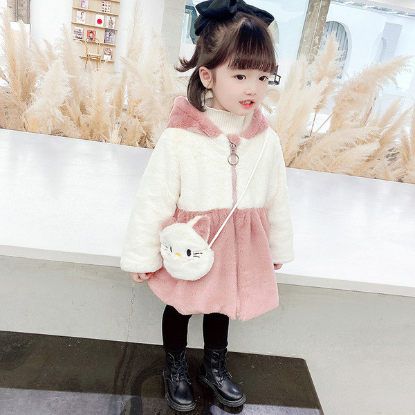 Παιδικό μπουφάν με φερμουάρ και κουκούλα για κορίτσια