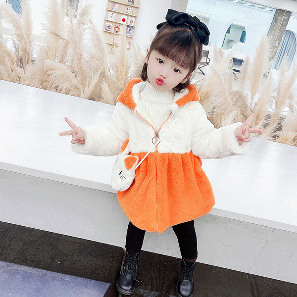 Παιδικό μπουφάν με φερμουάρ και κουκούλα για κορίτσια