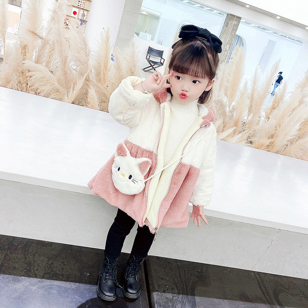 Παιδικό μπουφάν με φερμουάρ και κουκούλα για κορίτσια