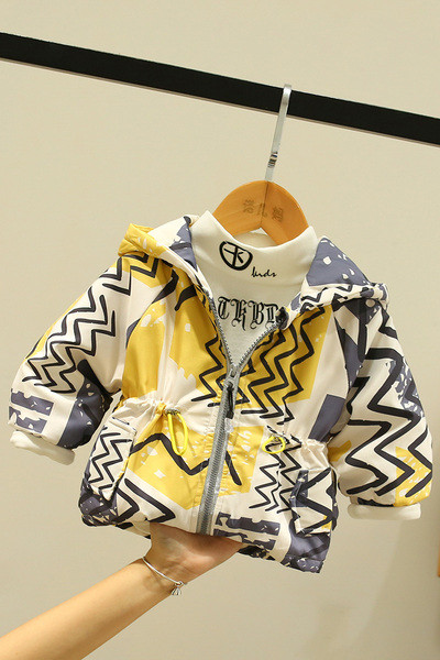 Värviline kapuutsiga ja lukuga laste jope