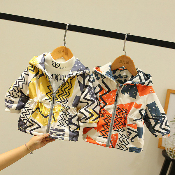 Värviline kapuutsiga ja lukuga laste jope