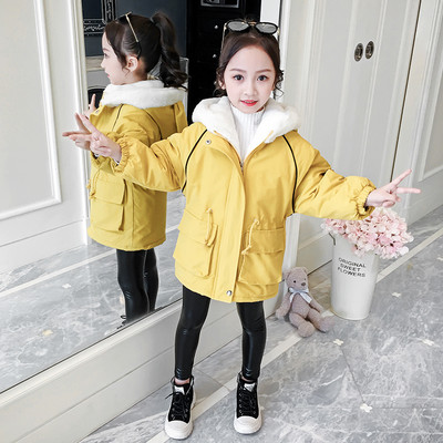 Elastse vöökoha ja kapuutsiga igapäevane laste jope tüdrukutele