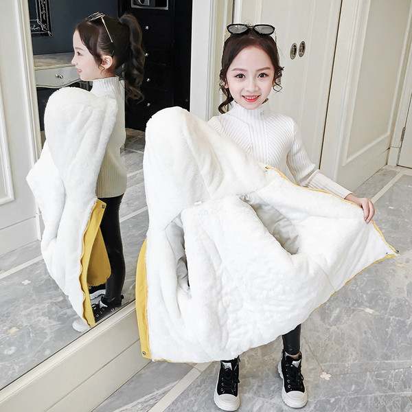 Elastse vöökoha ja kapuutsiga igapäevane laste jope tüdrukutele