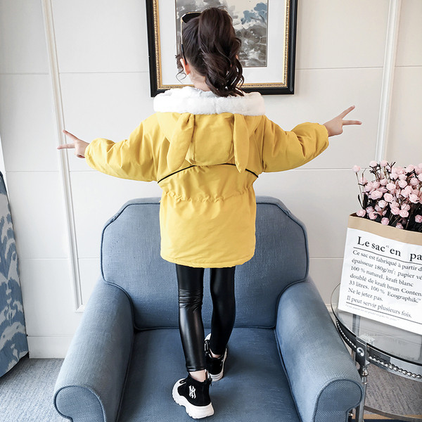 Elastse vöökoha ja kapuutsiga igapäevane laste jope tüdrukutele