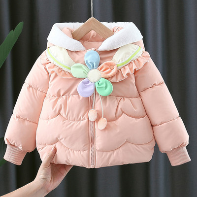 Καθημερινό παιδικό μπουφάν για κορίτσια με ροζ χρώμα