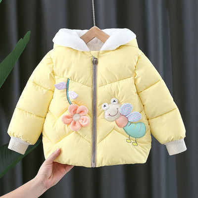 3D elemendi ja kapuutsiga igapäevane laste soojendaja tüdrukutele