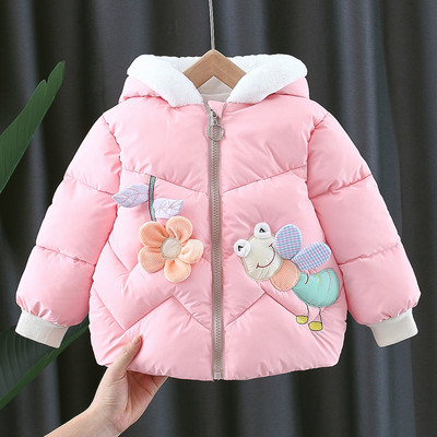 3D elemendi ja kapuutsiga igapäevane laste soojendaja tüdrukutele