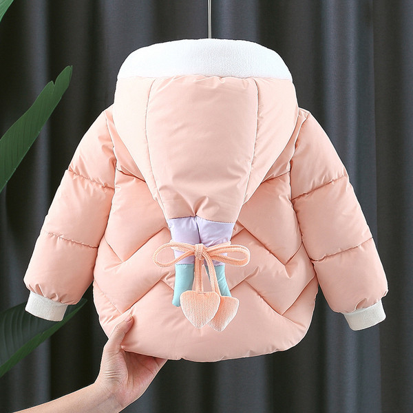 3D elemendi ja kapuutsiga igapäevane laste soojendaja tüdrukutele