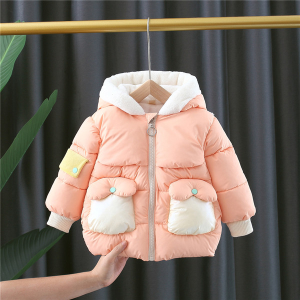 Kapuutsi ja taskutega laste soojendaja tüdrukutele