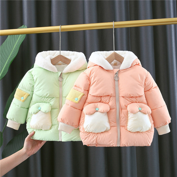 Kapuutsi ja taskutega laste soojendaja tüdrukutele