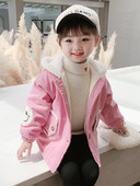 Παιδικό μπουφάν με κέντημα και κουκούλα για κορίτσια