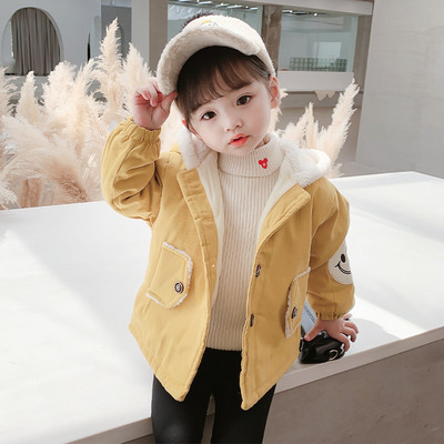 Παιδικό μπουφάν με κέντημα και κουκούλα για κορίτσια