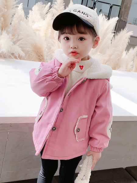 Παιδικό μπουφάν με κέντημα και κουκούλα για κορίτσια