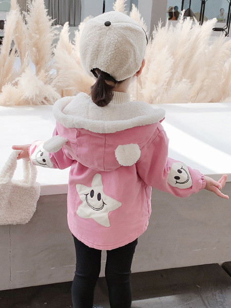Παιδικό μπουφάν με κέντημα και κουκούλα για κορίτσια