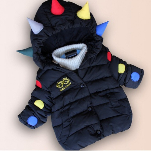 Παιδικό χειμερινό μπουφάν unisex με τρισδιάστατη κουκούλα